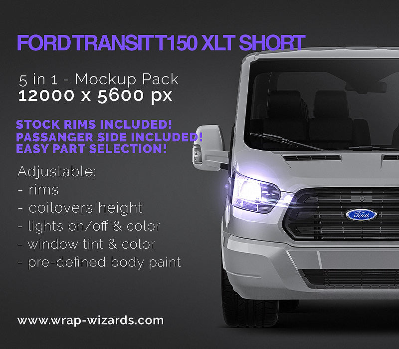 Ford Transit T150 XLT L1H1 gloss  - Van Mockup