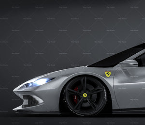 Ferrari 296 GTB glossy finish - all sides Car Mockup Template.psd