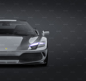 Ferrari 296 GTB glossy finish - all sides Car Mockup Template.psd