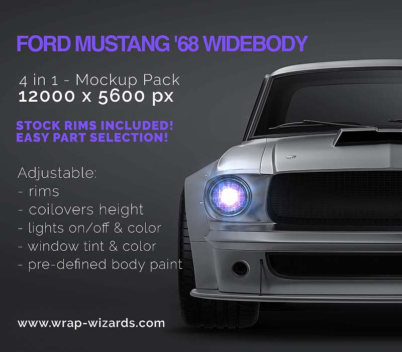 Ford Mustang '68 widebody - Car Mockup