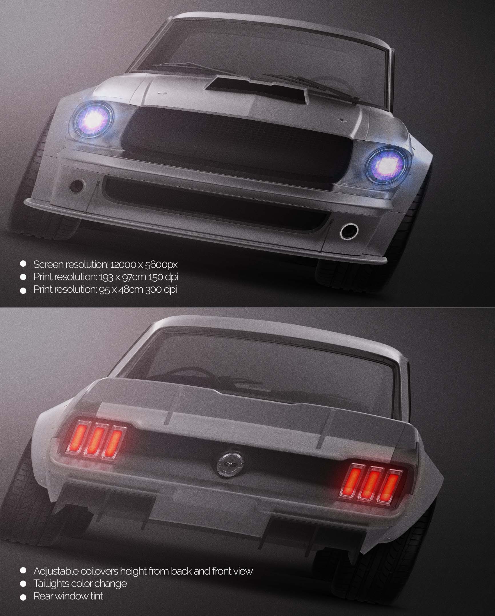 Ford Mustang '68 widebody - Car Mockup