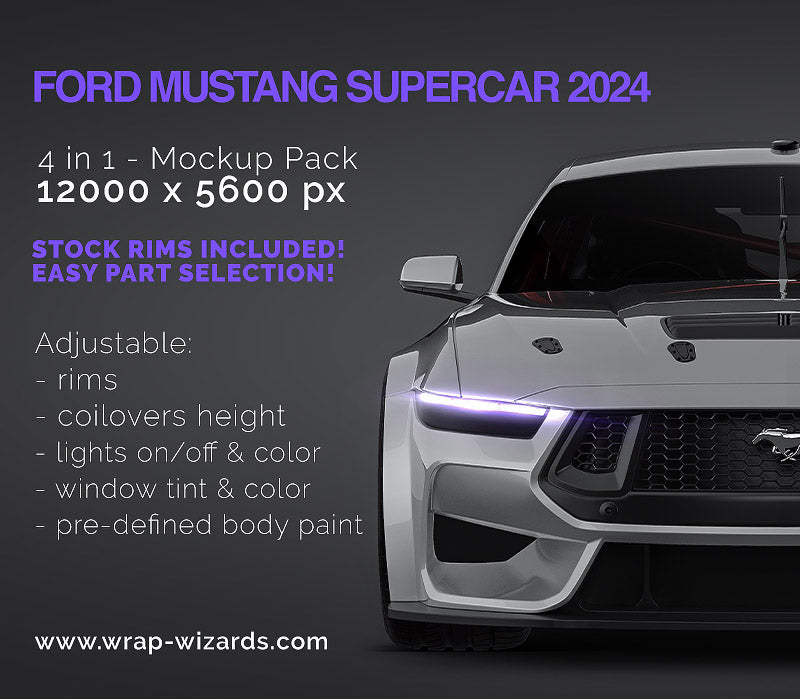 Ford Mustang Supercar 2024 - Car Mockup