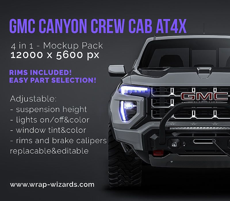 GMC Canyon Crew Cab AT4X 2023 - Truck/Pick-up Mockup