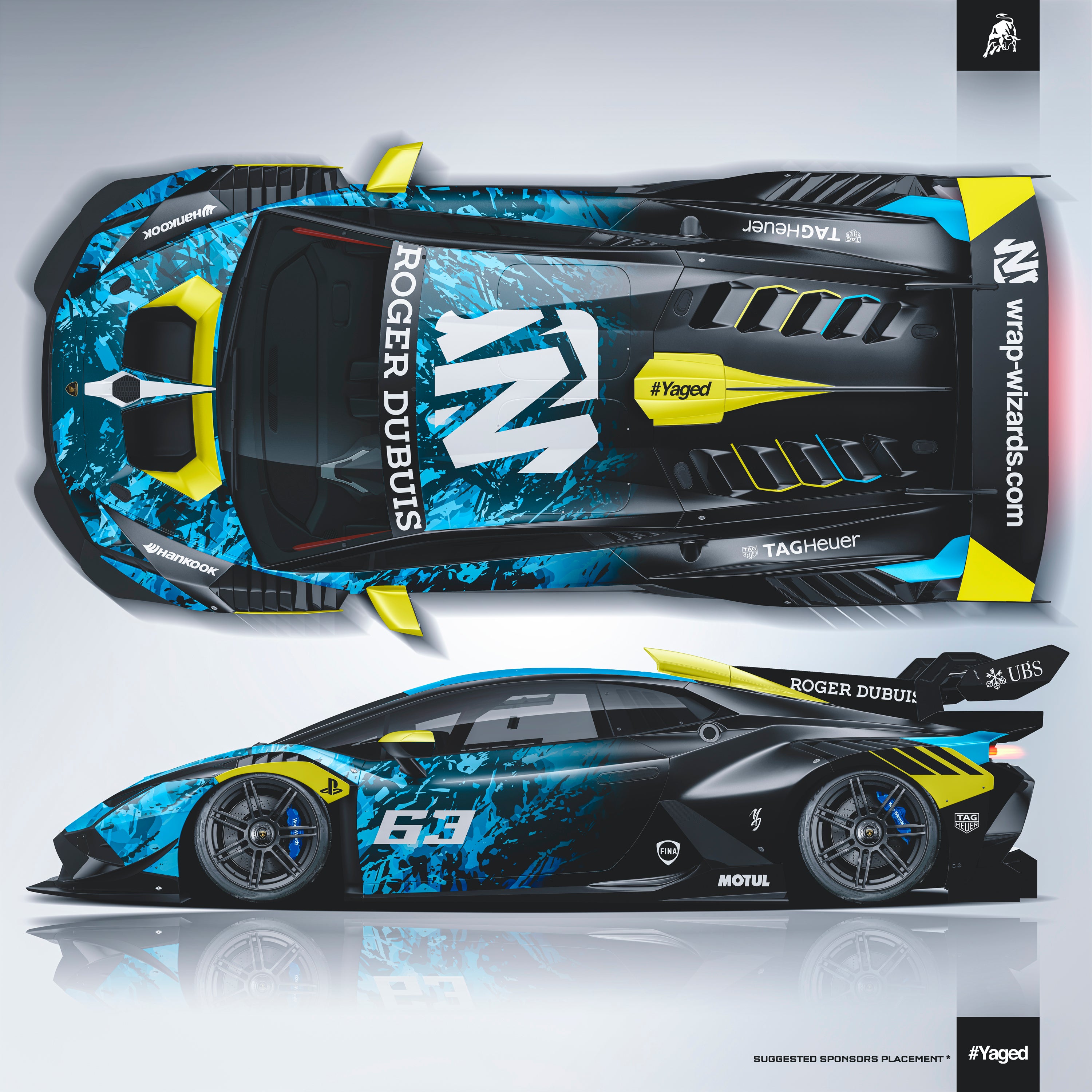 Design - Lamborghini HURACAN EVO SUPER TROFEO BLUE GRUNGE - FILES ON DEMAND