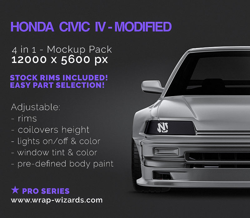 Honda Civic IV Modified - Car Mockup