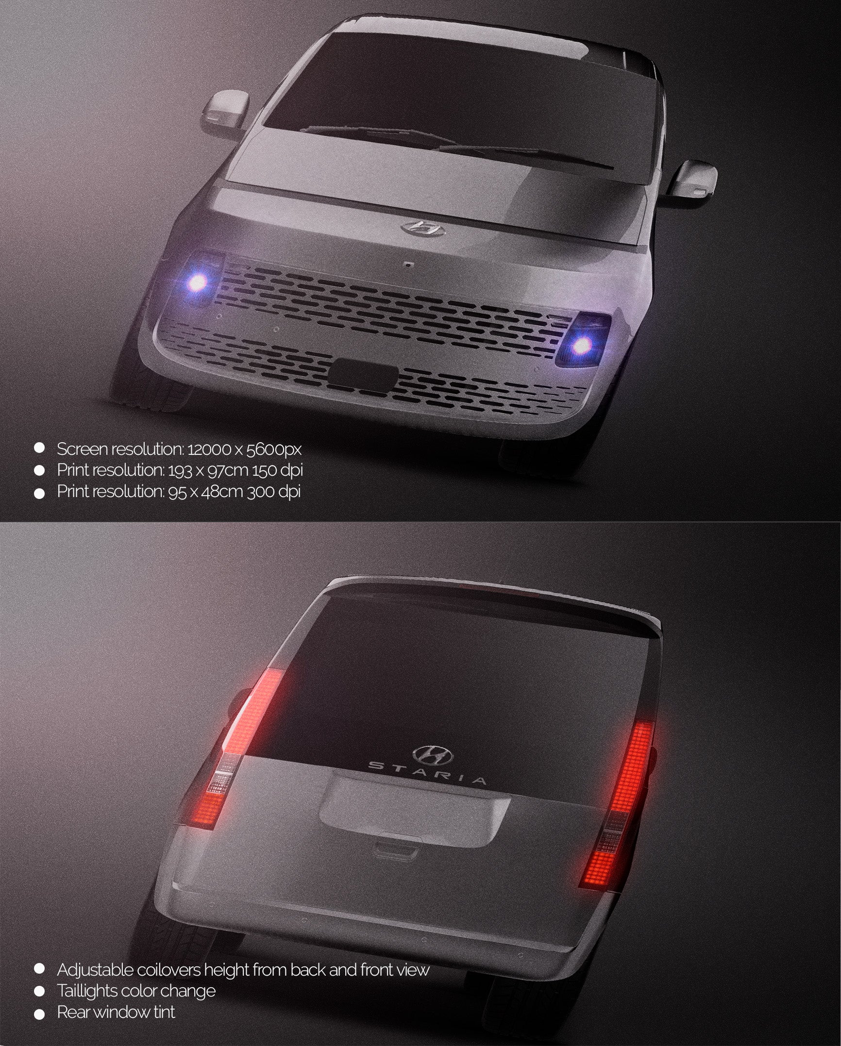 Hyundai Staria 2022 Passenger - Van Mockup