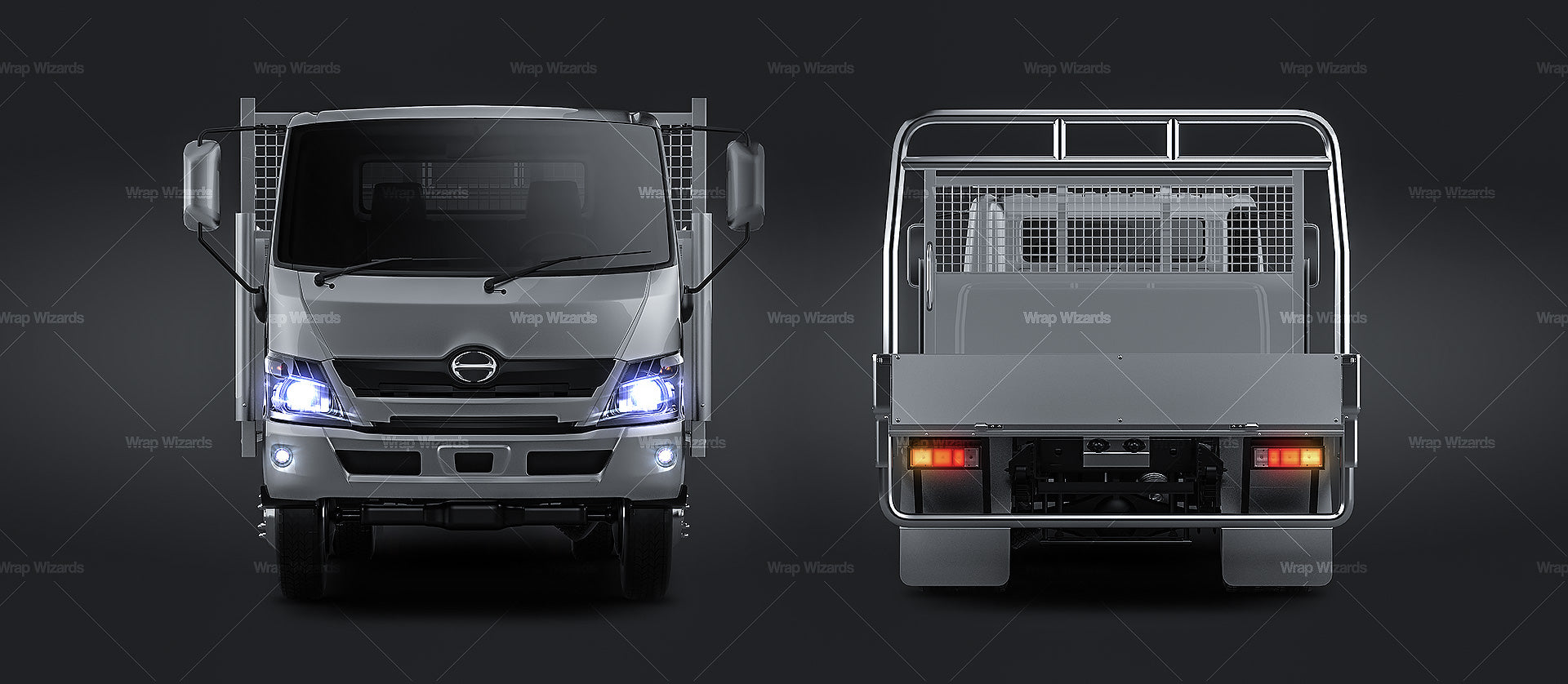 Hino 300 alloy tray truck with removable panels - Truck/Pick-up Mockup