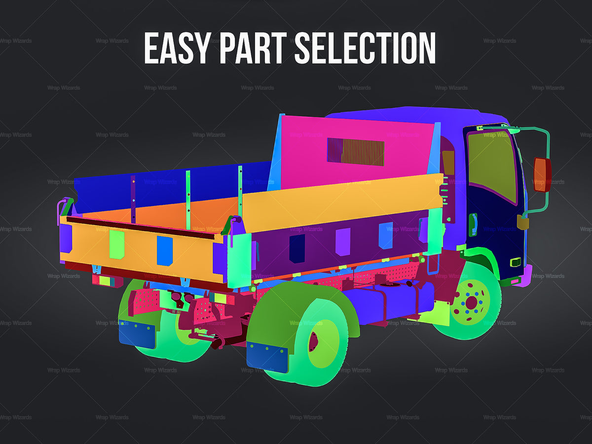 3/4 REAR VIEW - Isuzu NPR Tipper Truck - Truck/Pick-up Mockup – Wrap ...
