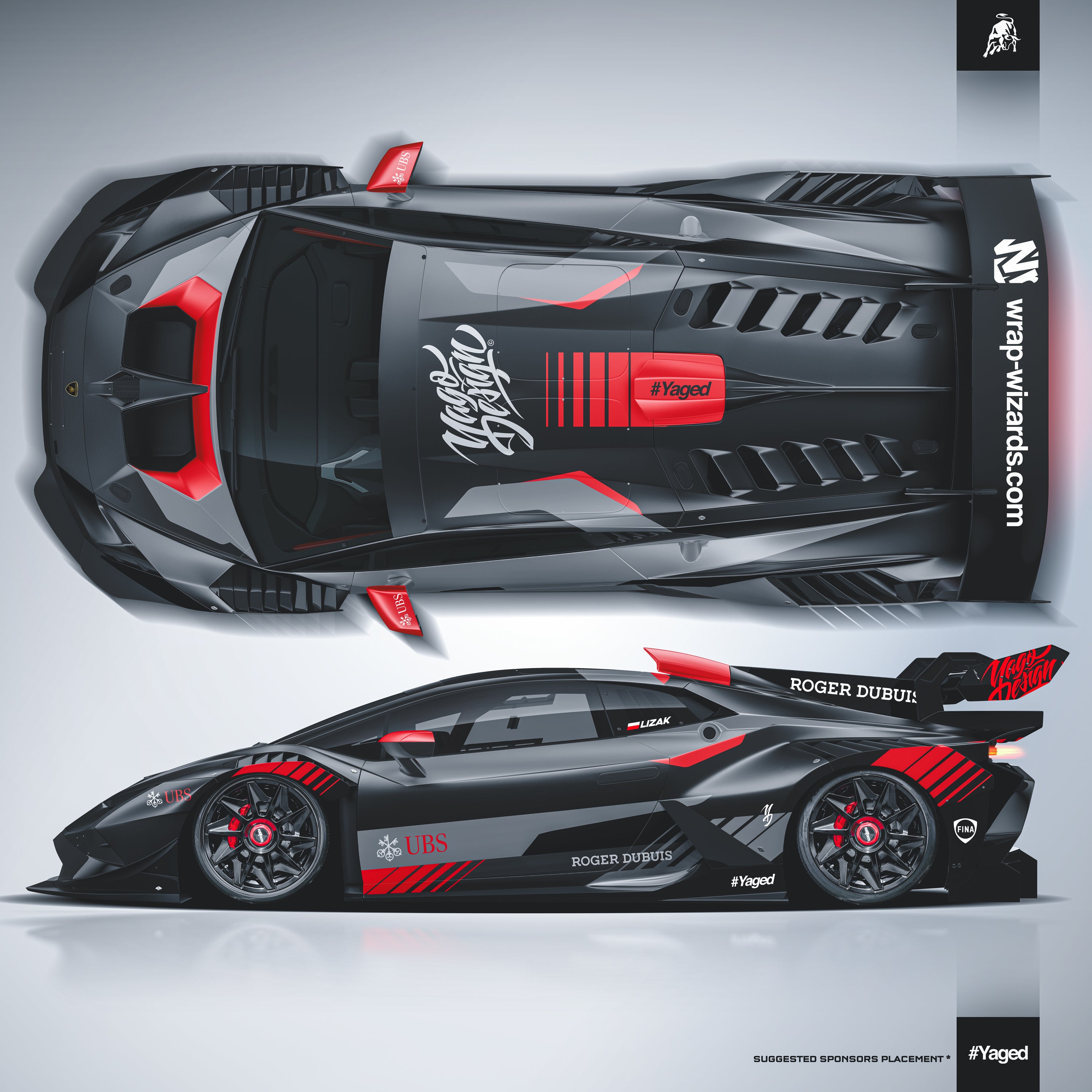 Design - Lamborghini HURACAN EVO SUPER TROFEO RACING RED-BLACK - FILES ON DEMAND