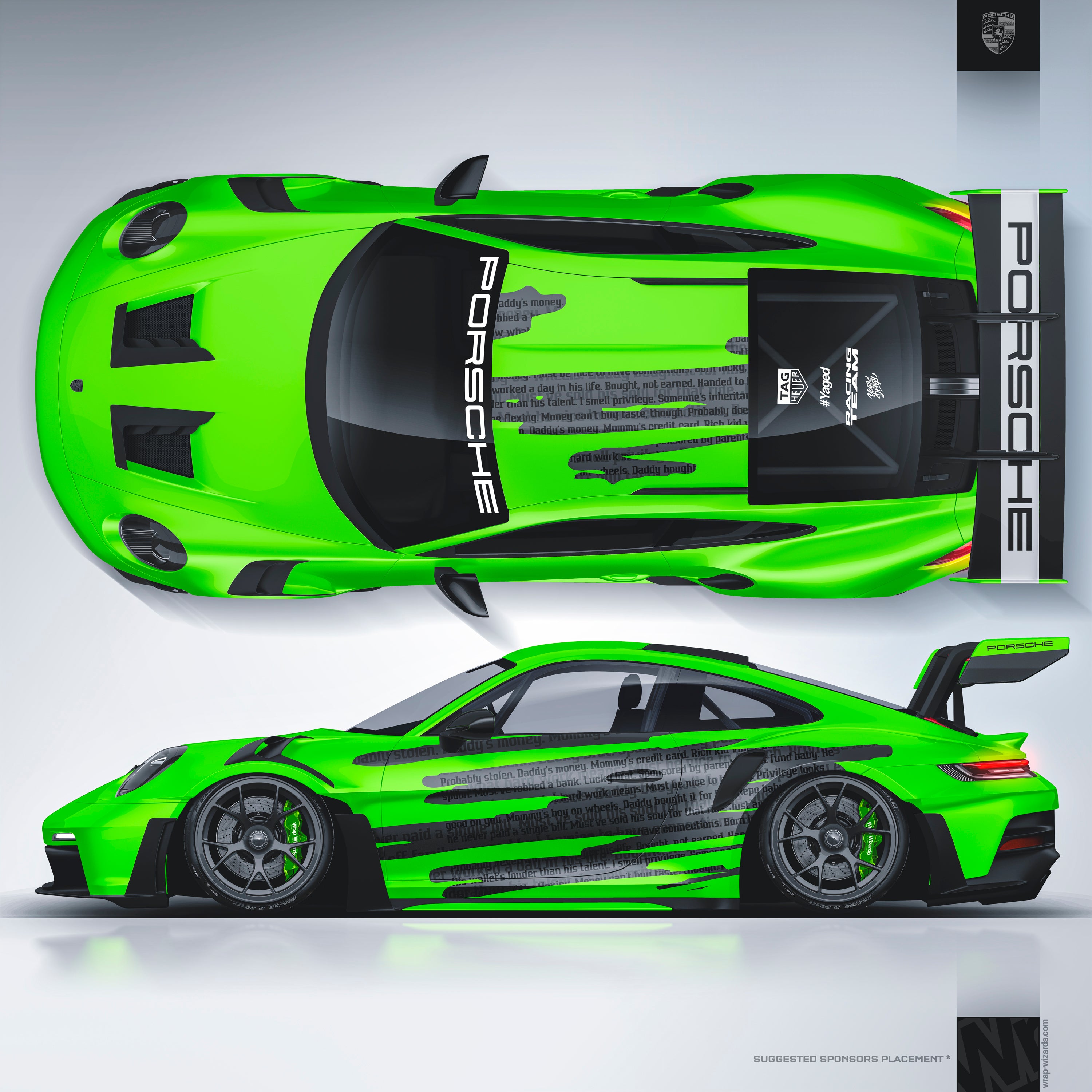 Design - Porsche - LUCKY BRAT - READY TO PRINT FILES