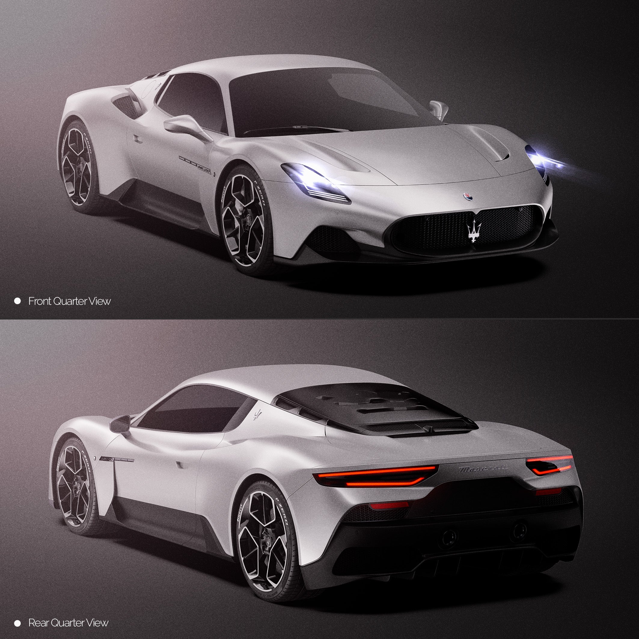 Premium car mockup for MASERATI MC20 - ALL SIDES