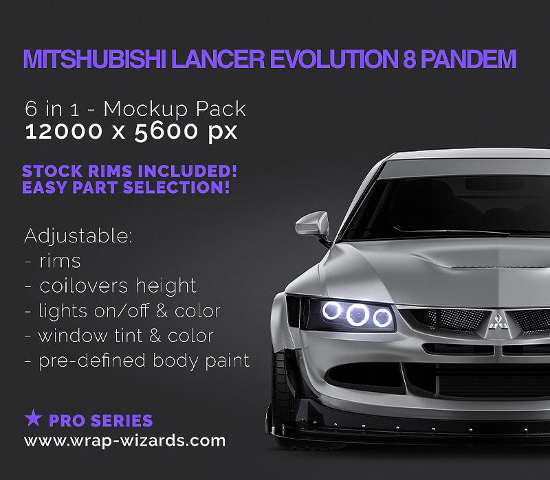 Mitsubishi Lancer Evolution 8 Pandem Widebody - Car Mockup