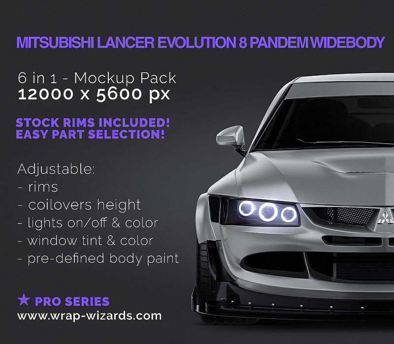 Mitsubishi Lancer Evolution 8 Pandem Widebody - Car Mockup