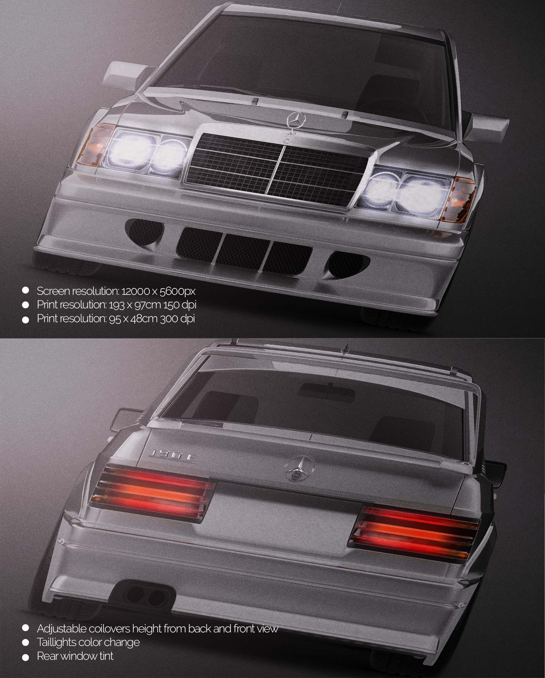 Mercedes-Benz 190E W201 Evolution II 1990 - Car Mockup