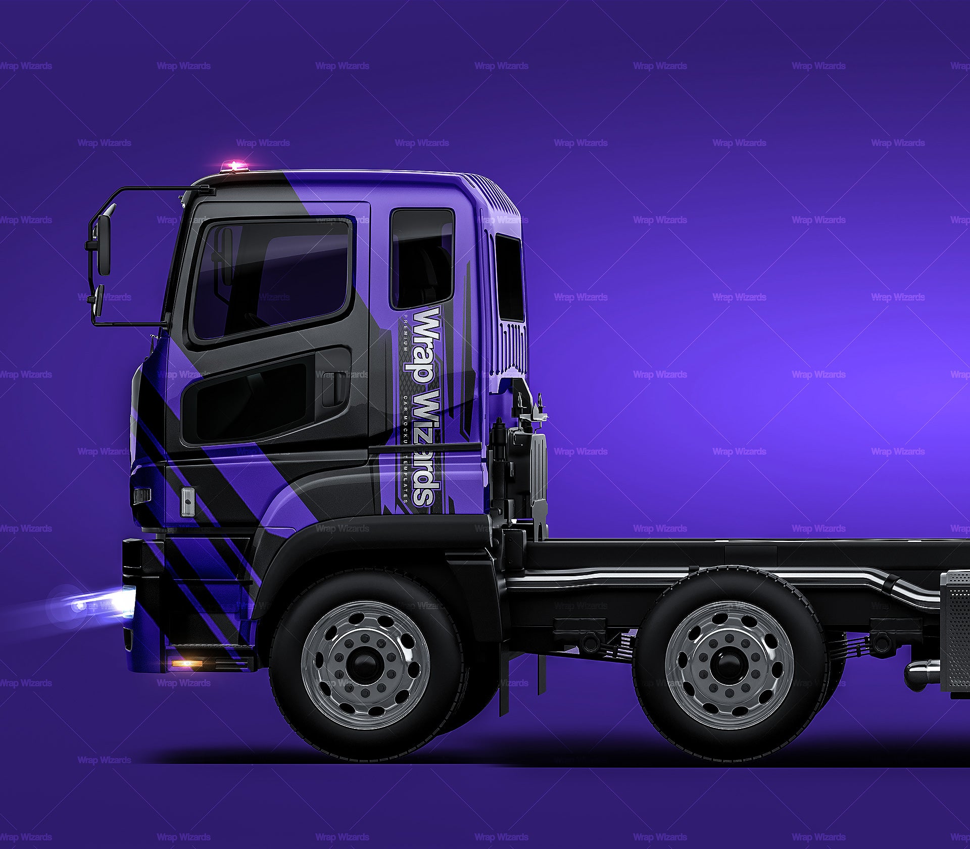 Mitsubishi Fuso Heavy Truck chassis glossy finish - all sides Car Mockup Template.psd