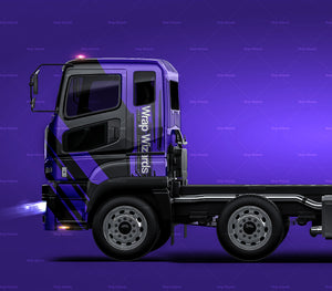 Mitsubishi Fuso Heavy Truck chassis glossy finish - all sides Car Mockup Template.psd