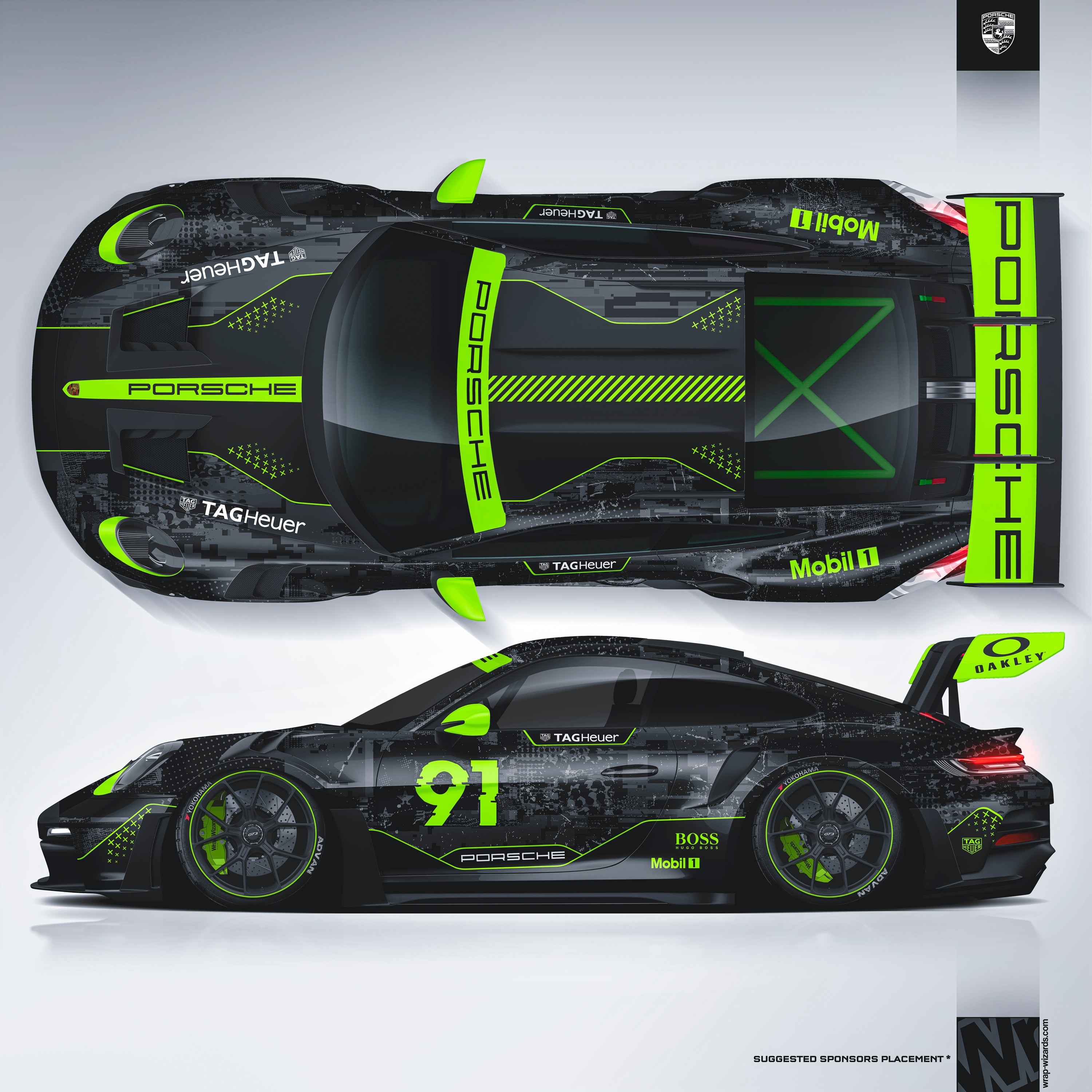 Design - Porsche - NEON SURGE - READY TO PRINT FILES