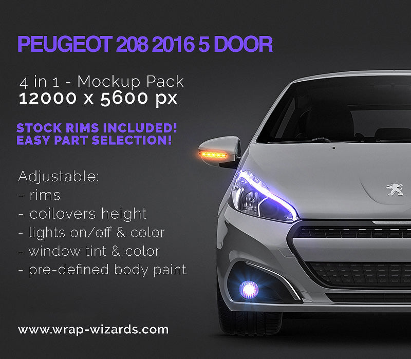 Peugeot 208 5-DOOR 2016 - Car Mockup