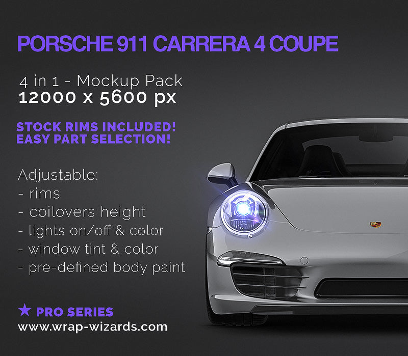 Porsche 911 Carrera 4 Coupe - Car Mockup