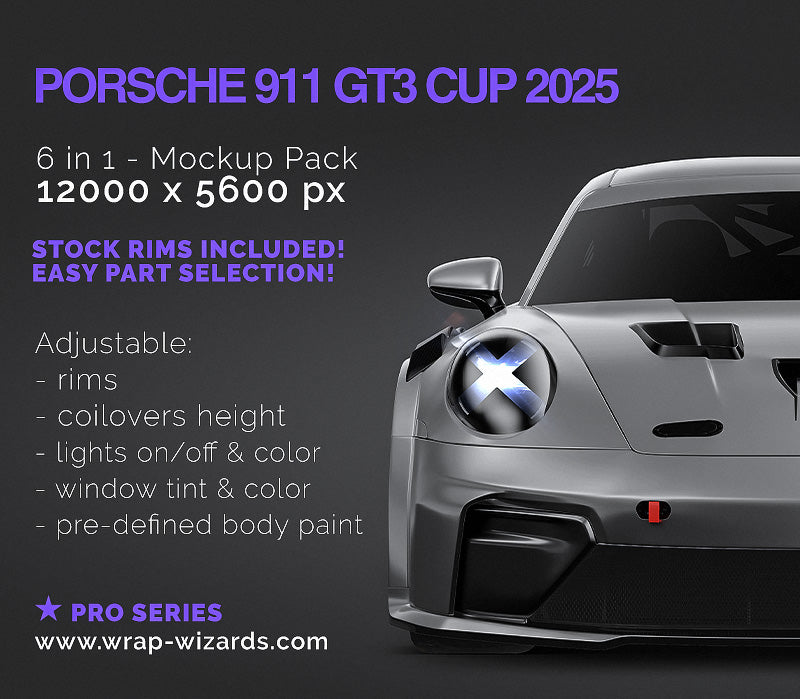 Porsche 911 GT3 Cup 2025 - Car Mockup