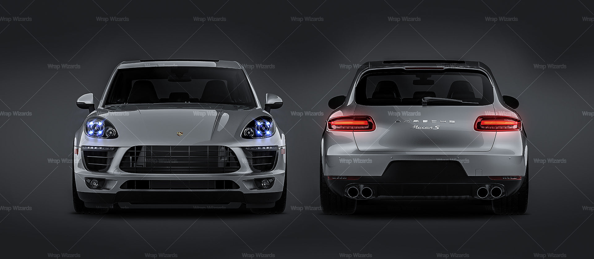 Porsche Macan Turbo S glossy finish - all sides Car Mockup Template.psd