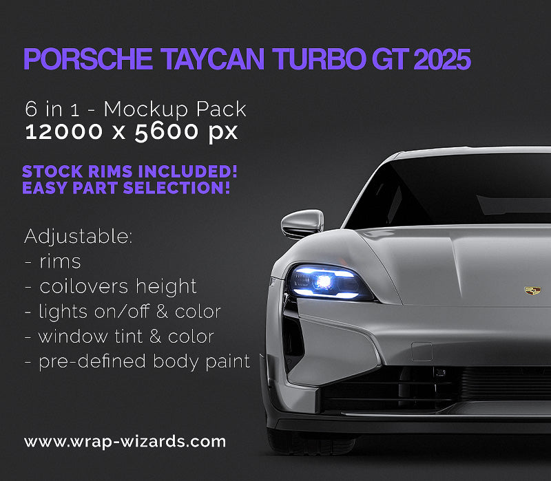 Porsche Taycan Turbo GT 2025  - Car Mockup