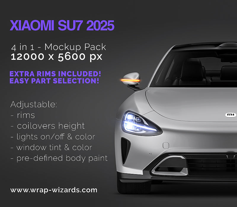 Xiaomi SU7 2025 - Car Mockup