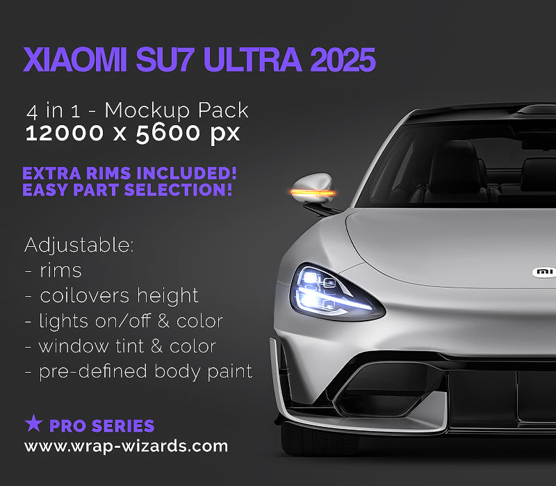 Xiaomi SU7 ULTRA 2025 - Car Mockup