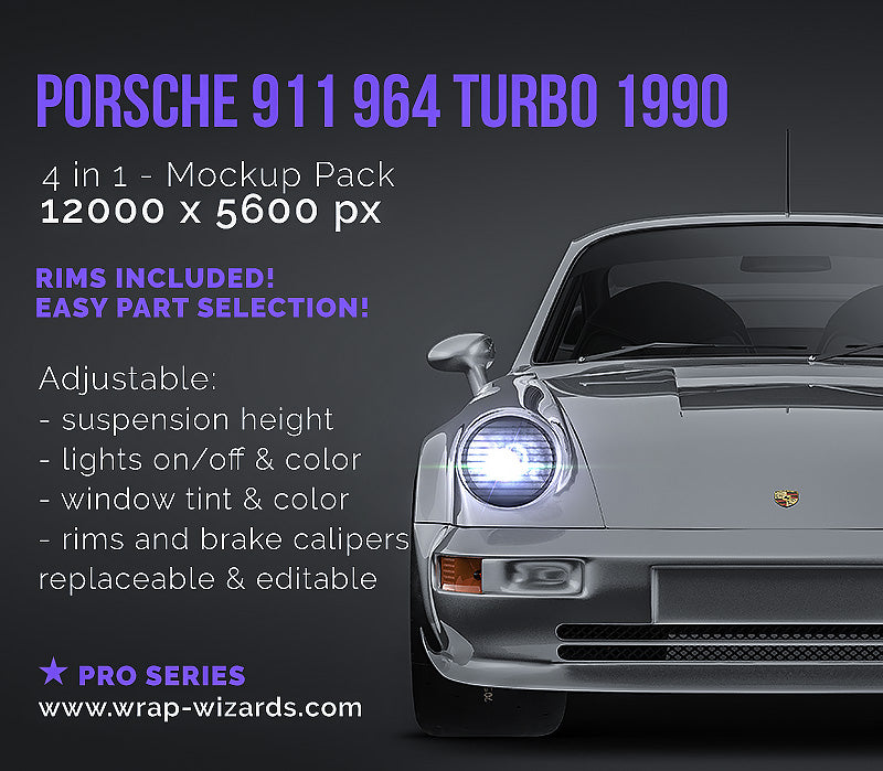 Porsche 911 964 Turbo 1990 - Car Mockup