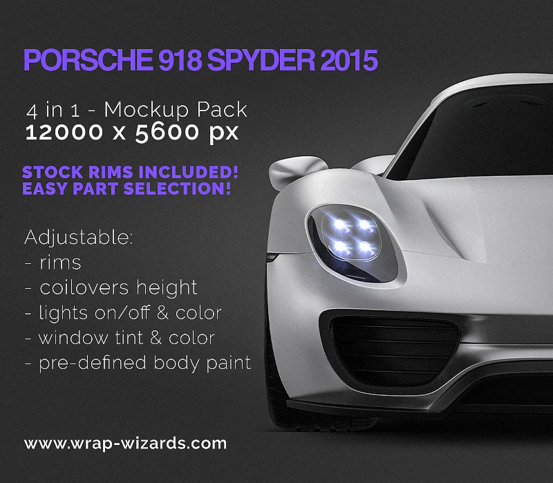 Porsche 918 Spyder 2015 - Car Mockup