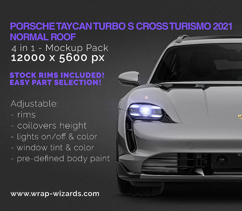 Porsche Taycan Turbo S Cross Turismo 2021  - Car Mockup