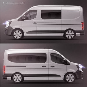 Premium van mockup for Renault Master L2H2 2025 with windows