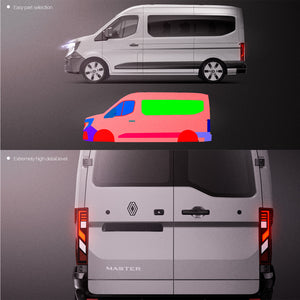 Premium van mockup for Renault Master L2H2 2025 with windows