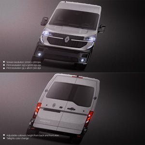 Premium van mockup for Renault Master L2H2 2025 with windows