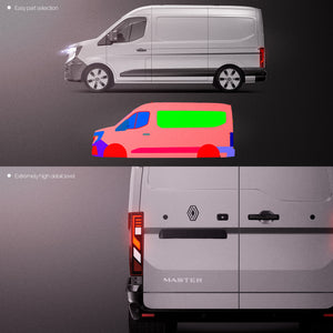 Premium van mockup for Renault Master L2H2 2025 panel van