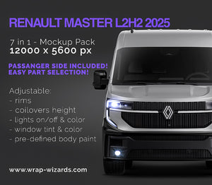 Premium van mockup for Renault Master L2H2 2025 panel van