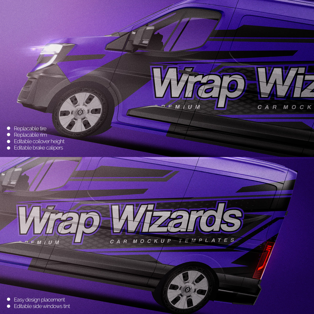 Premium van mockup for Renault Master L2H2 2025 panel van