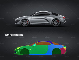 Renault Alpine A110 Cup glossy finish - all sides Car Mockup Template.psd
