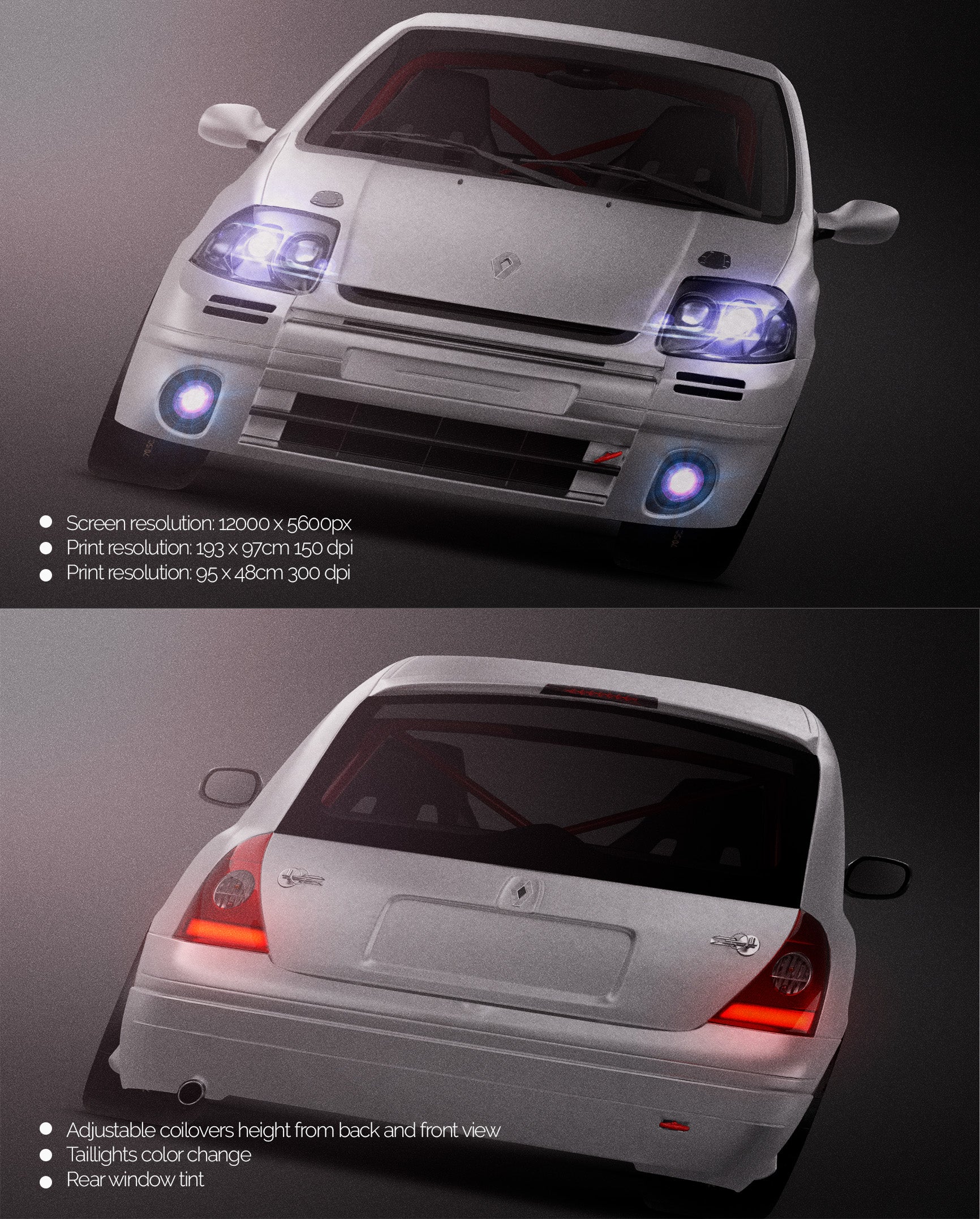 Renault Clio II Sport Racing - Car Mockup