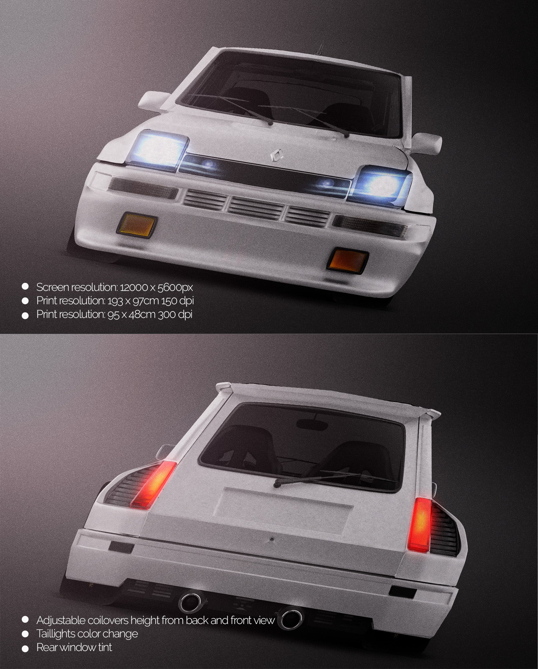 Renault R5 Turbo - Car Mockup