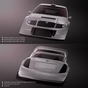 Premium car mockup for Skoda Fabia WRC 2003
