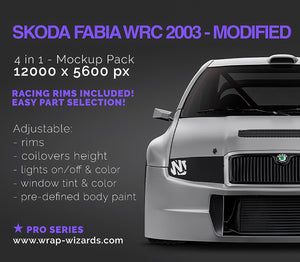 Premium car mockup for Skoda Fabia WRC 2003