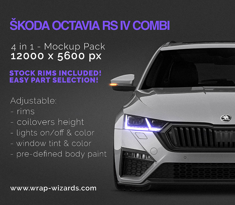 Skoda Octavia RS IV - Car Mockup