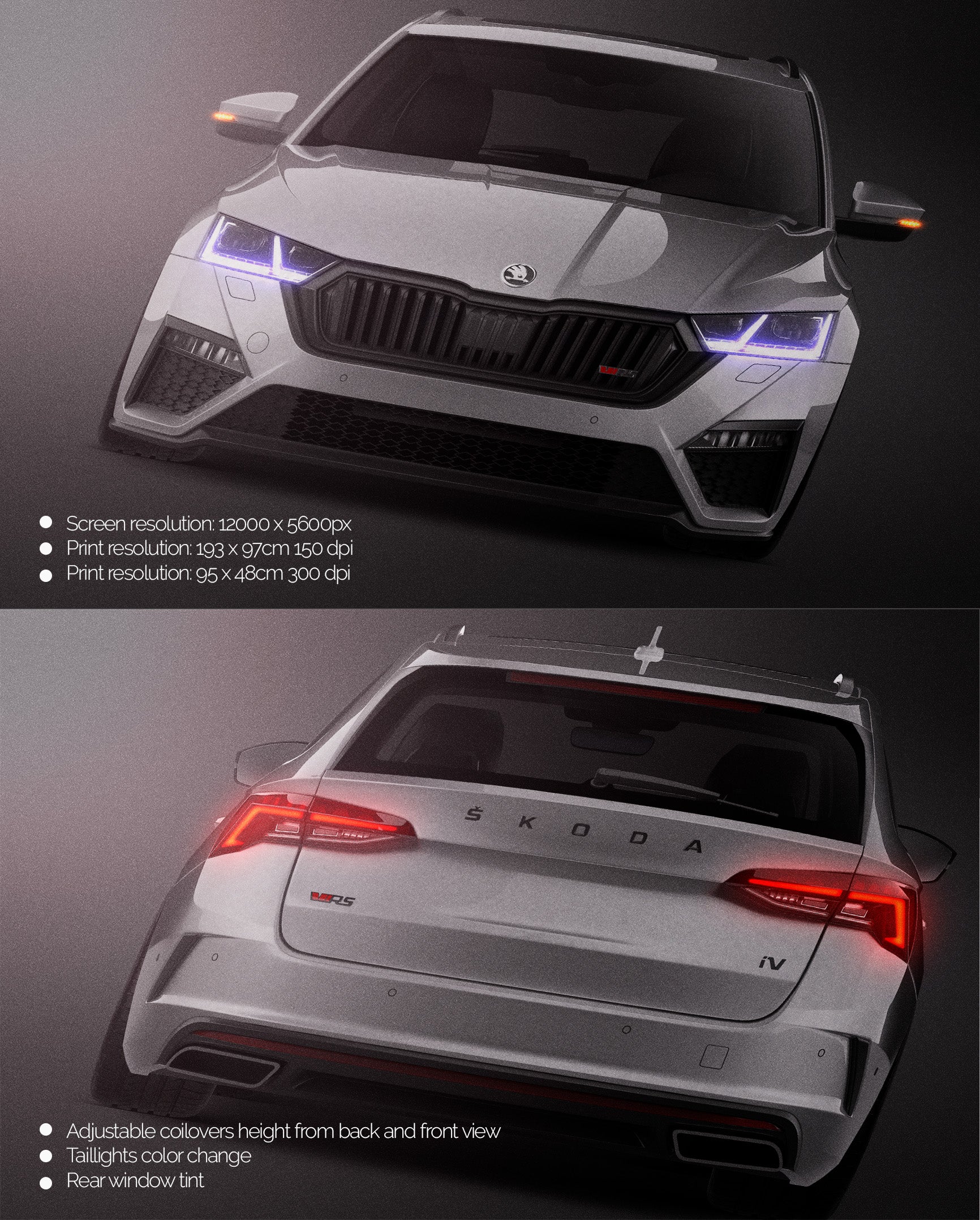 Skoda Octavia RS IV - Car Mockup