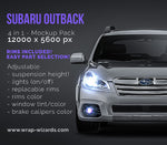 Subaru Outback glossy finish - all sides Car Mockup Template.psd