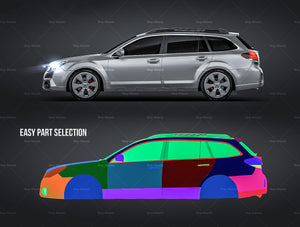 Subaru Outback glossy finish - all sides Car Mockup Template.psd