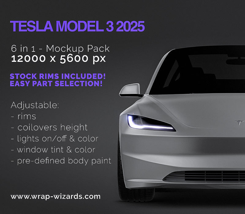 Tesla Model 3 2025 - Car Mockup