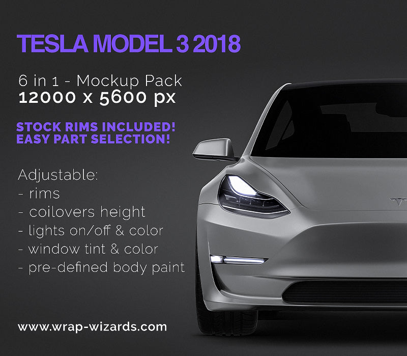 Tesla Model 3 2018 - Car Mockup
