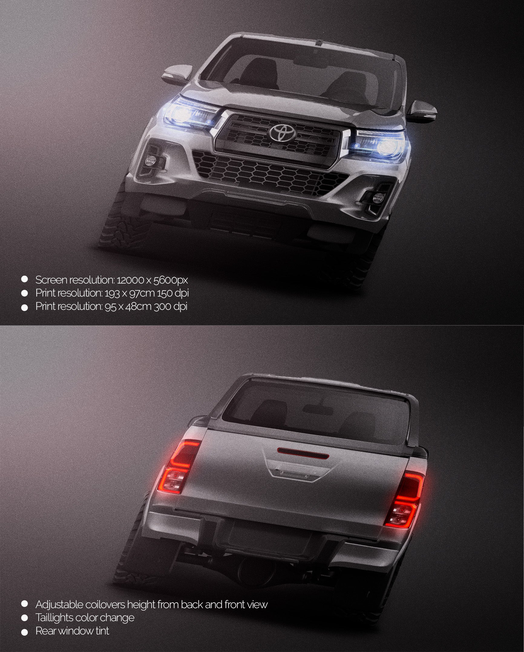 Hilux Roco Custom Toyota Hilux Revo Rocco - Truck/Pick-up Mockup
