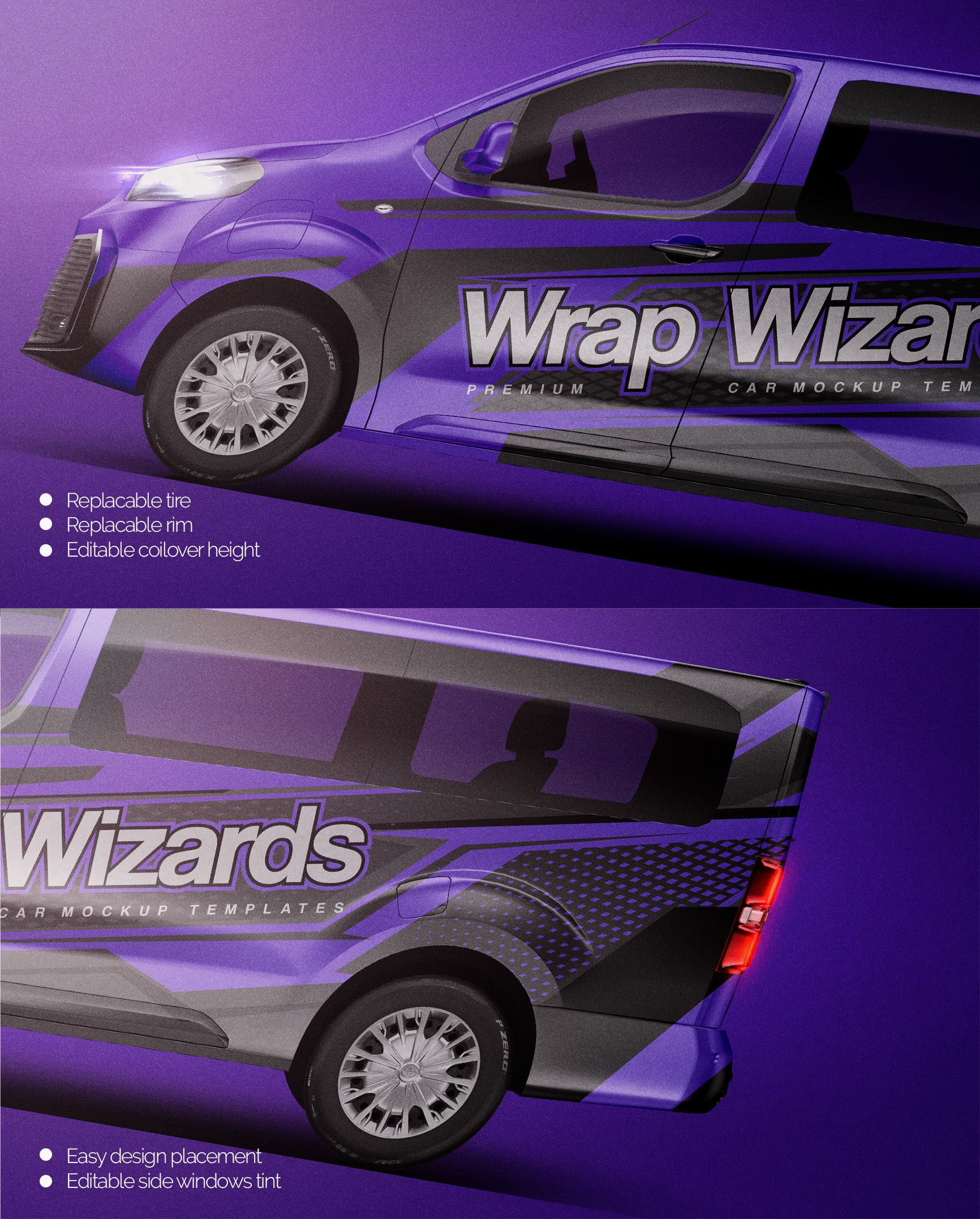 Toyota ProACE with windows 2024 - Van Mockup